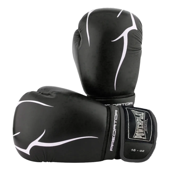 Перчатки боксерские PowerPlay 3018 Jaguar 8 унций, черные