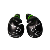 Перчатки боксерские PowerPlay 3018 Jaguar 10 унций, черно-зеленые