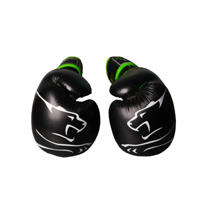 Рукавички боксерські PowerPlay 3018 Jaguar 10 унцій, чорно-зелені