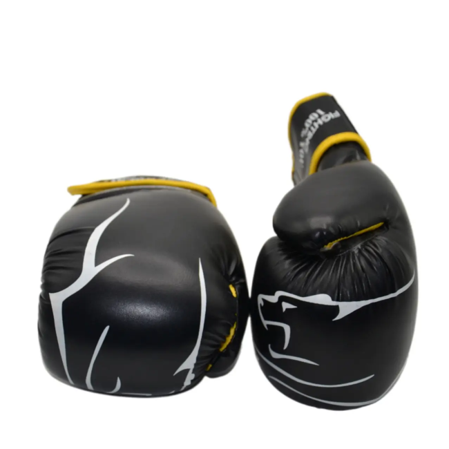 Перчатки боксерские PowerPlay 3018 Jaguar 16 унций, черно-желтые