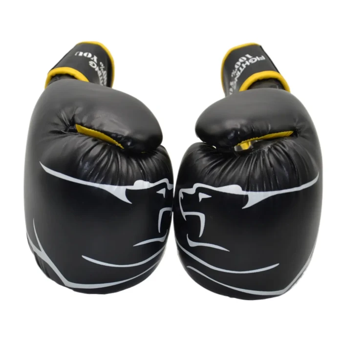 Перчатки боксерские PowerPlay 3018 Jaguar 16 унций, черно-желтые