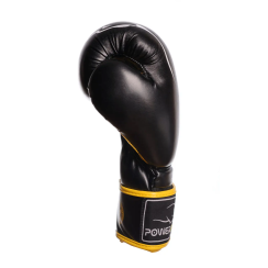 Перчатки боксерские PowerPlay 3018 Jaguar 16 унций, черно-желтые