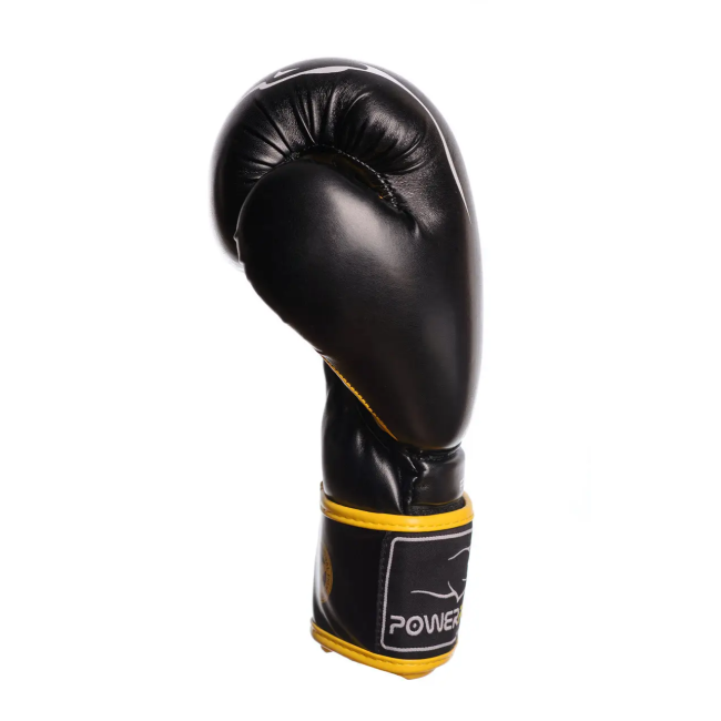 Перчатки боксерские PowerPlay 3018 Jaguar 16 унций, черно-желтые