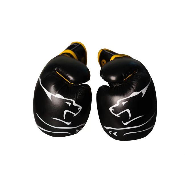 Перчатки боксерские PowerPlay 3018 Jaguar 16 унций, черно-желтые
