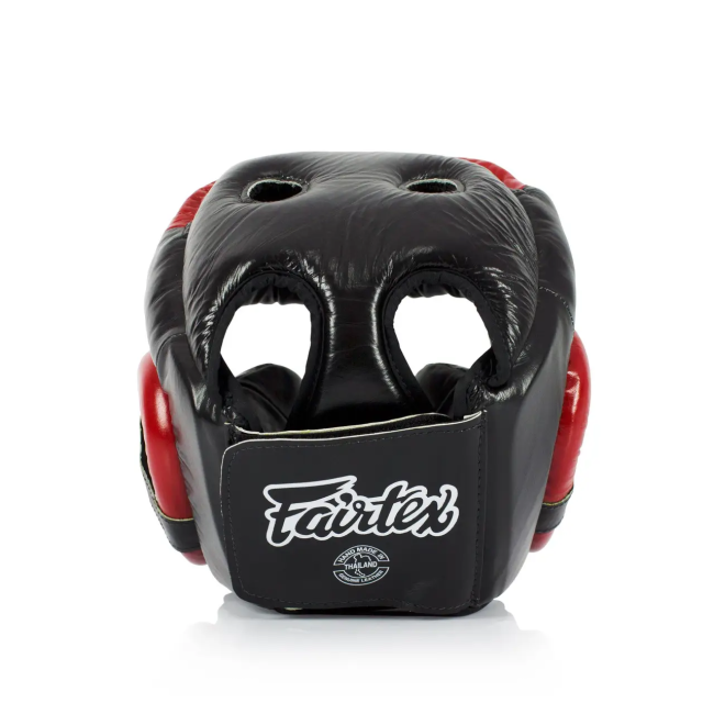 Шолом боксерський закритий Fairtex HG13 розмір L, чорно-червоний