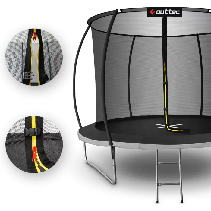 Батут OUTTEC Pumpkin с внутренней сеткой 10 футов 305 см черно-серый