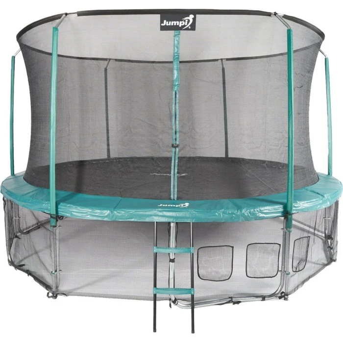 Батут Jumpi Maxy Comfort с внутренней сеткой 435 см зеленый