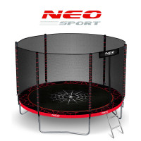 Батут Neo-Sport з зовнішньо сіткою 10 футів 312 см чорно-червоний