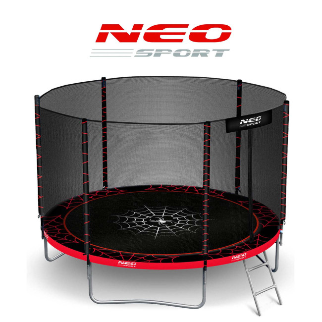Батут Neo-Sport с наружной сеткой 10 футов 312 см черно-красный