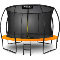 Батут Neo-Sport з внутрішньою сіткою 12,5 футів 374 см чорно-памаранчевий