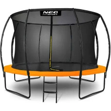 Батут Neo-Sport з внутрішньою сіткою 12,5 футів 374 см чорно-памаранчевий