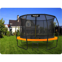 Батут Neo-Sport з внутрішньою сіткою 12,5 футів 374 см чорно-памаранчевий