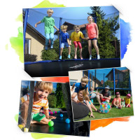 Батут Neo-Sport з внутрішньою сіткою 12,5 футів 374 см чорно-памаранчевий