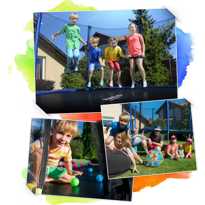 Батут Neo-Sport з внутрішньою сіткою 12,5 футів 374 см чорно-памаранчевий