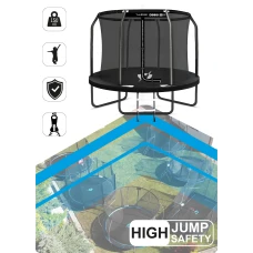 Батут THUNDER INSIDE ELITE с внутренней сеткой 6 футов 183 см черный