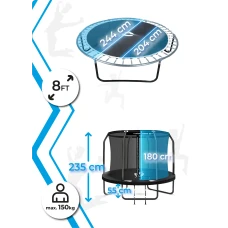 Батут THUNDER INSIDE ELITE с внутренней сеткой 6 футов 183 см черный