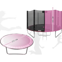 Батут THUNDER OUTSIDE PRO с наружной сеткой 8 футов 244 см черно-розовый