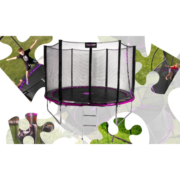 Батут THUNDER OUTSIDE PRO с наружной сеткой 8 футов 244 см черно-розовый