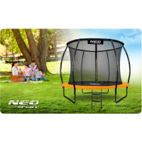 Батут Neo-Sport з внутрішньою сіткою 10 футів 312 см чорно-помаранчевий