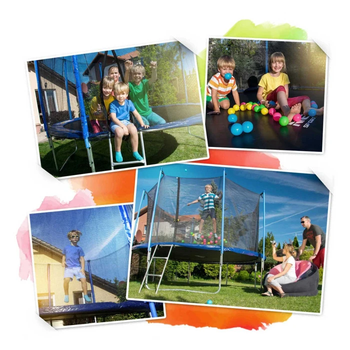 Батут Neo-Sport з внутрішньою сіткою 10 футів 312 см чорно-помаранчевий