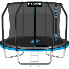 Батут THUNDER INSIDE ELITE з внутрішньою сіткою 8 футів 255 см чорно-блакитний