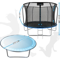 Батут THUNDER INSIDE ELITE с внутренней сеткой 8 футов 255 см черно-голубой