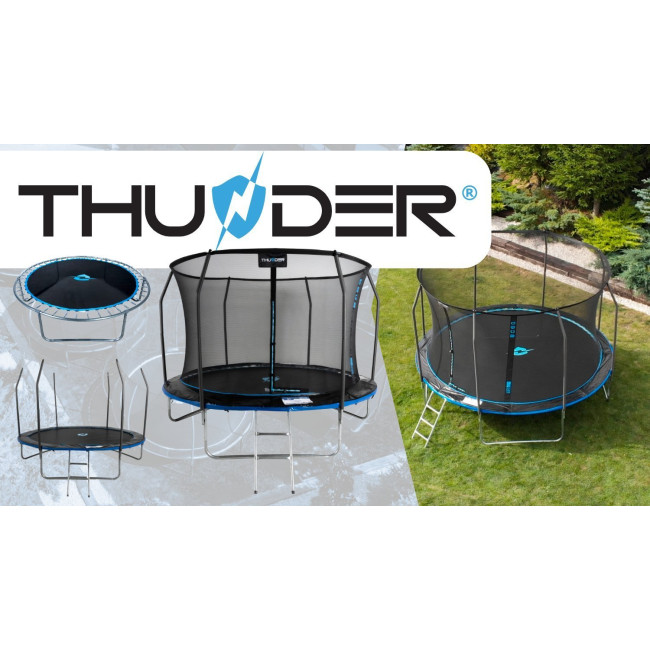 Батут THUNDER INSIDE ELITE с внутренней сеткой 8 футов 255 см черно-голубой