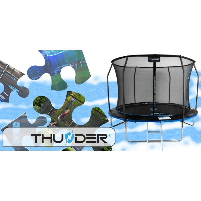 Батут THUNDER INSIDE ELITE с внутренней сеткой 8 футов 255 см черно-голубой