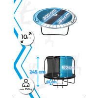Батут THUNDER INSIDE ELITE з внутрішньою сіткою 14 футів 427 см чорний
