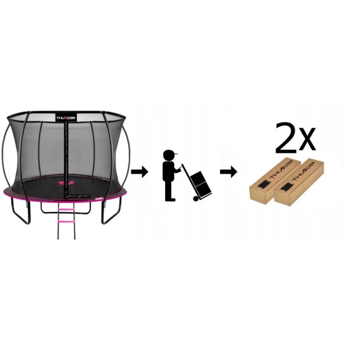 Батут THUNDER INSIDE ULTRA с внутренней сеткой 10 футов 312 см черно-розовый