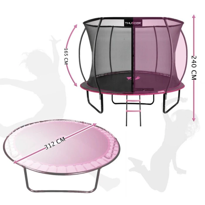 Батут THUNDER INSIDE ULTRA с внутренней сеткой 10 футов 312 см черно-розовый