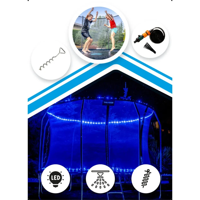 Батут THUNDER INSIDE ELITE з внутрішньою сіткою 8 футів 244 см чорний