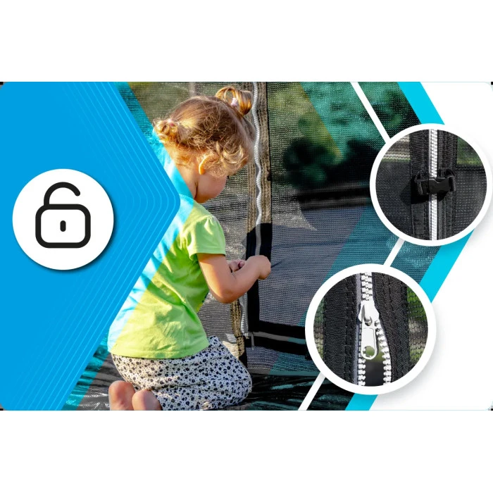 Батут THUNDER INSIDE ELITE з внутрішньою сіткою 8 футів 244 см чорний