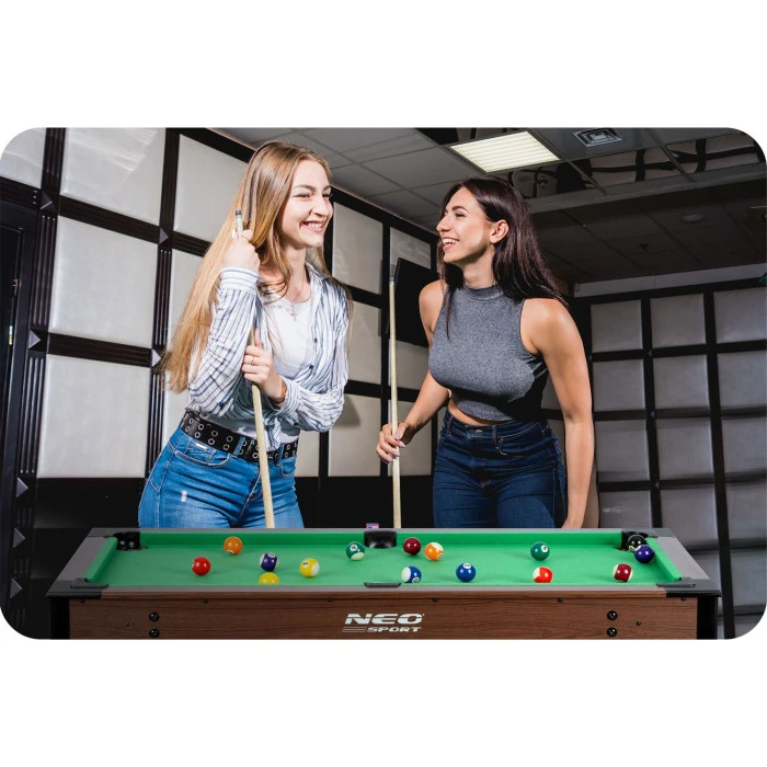 Більярдний стіл з аксесуарами Neo-Sport NS-807, 122 x 61 x 76 см - темно-коричневий