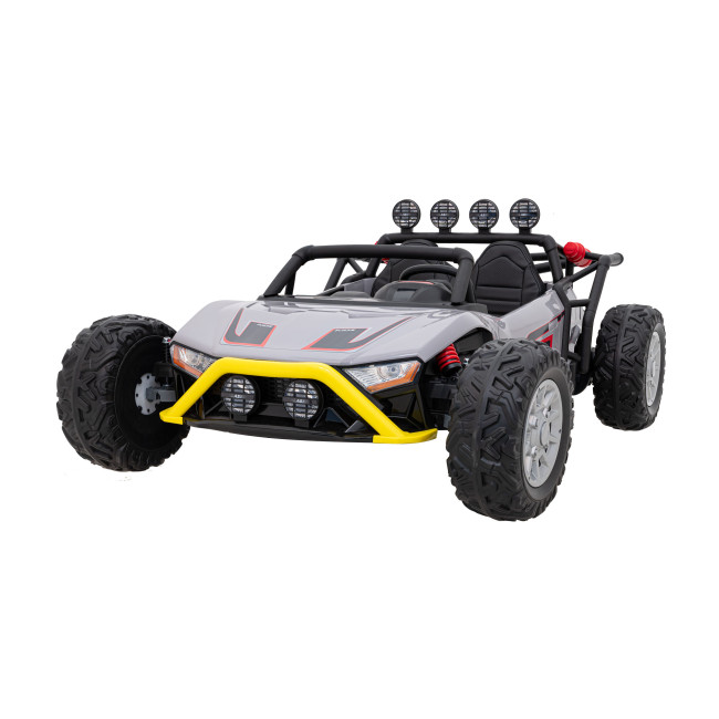Машинка Buggy Racing 5 на аккумуляторе для детей +3. Серый + Двигатели 2х200Вт + Пульт + Медленный Старт
