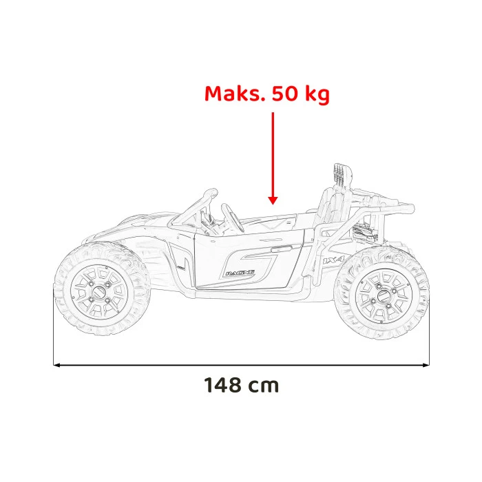 Машинка Buggy Racing 5 на акумуляторі для дітей +3. Сірий + Двигуни 2х200Вт + Пульт + Повільний Старт