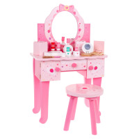 Деревянный туалетный столик с табуретом для девочек