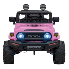 Toyota FJ Cruiser для детей розовый + пульт дистанционного управления + полный привод + LED аудио + EVA + Free Start