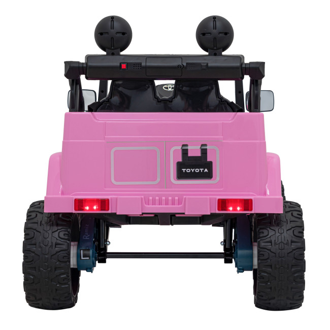 Toyota FJ Cruiser для детей розовый + пульт дистанционного управления + полный привод + LED аудио + EVA + Free Start