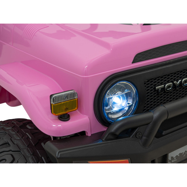 Toyota FJ Cruiser для детей розовый + пульт дистанционного управления + полный привод + LED аудио + EVA + Free Start
