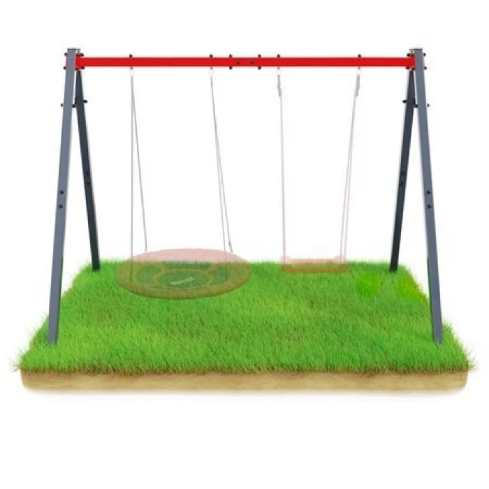 Каркас для качелей K-SPORT КSОZ015, 247 х 164 х 206 см - серо-красный