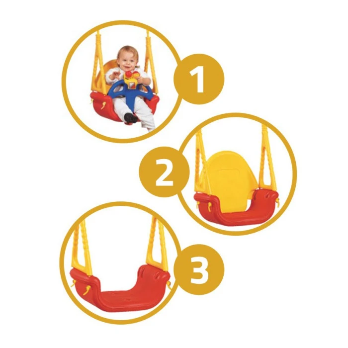Качели Eduplay 3-в-1 Do Re Mi с погремушкой, 130 х 162 см - разноцветная