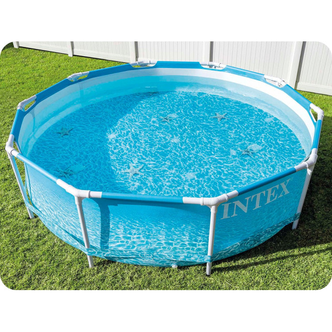 Бассейн каркасный 6в1 INTEX 28206, 305 х 76 см, морской принт