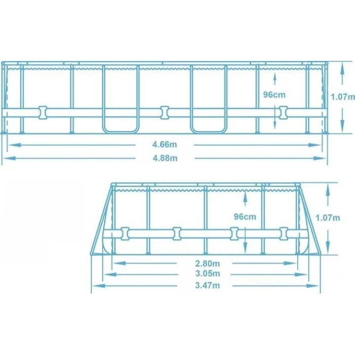 Бассейн каркасный овальный 18в1 Bestway 56448 Power Steel, 488 x 305 см
