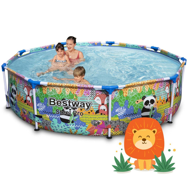 Бассейн каркасный детский Steel Pro Animals of the World Bestway 5612F 274x66 см