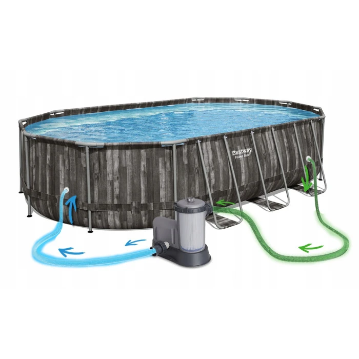 Бассейн каркасный 18в1 Bestway 5611R 610 х 366 х 122 см