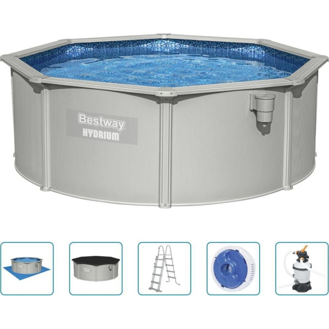 Басейн каркасний Bestway Hydrium 360 x 120 см, світло-сірий
