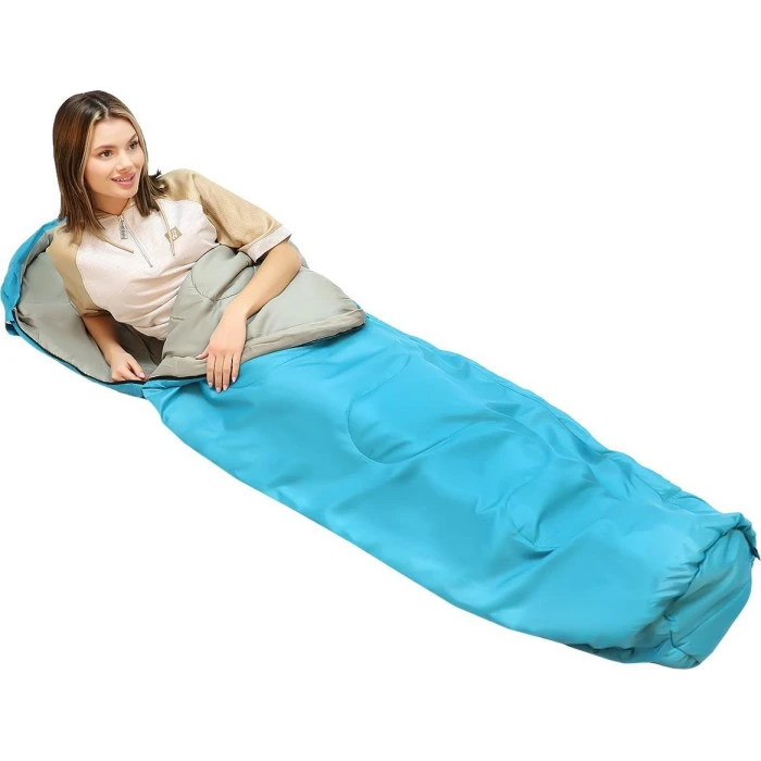 Спальник туристичний компресійний ENERO CAMP, 210x80х50 cм, синій