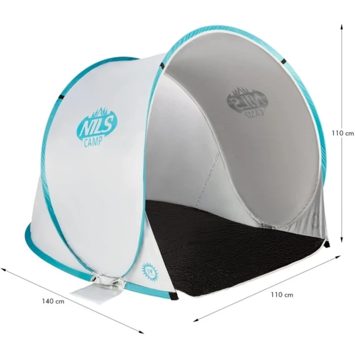 Намет саморозкладний NILS CAMP NC3173, 140 х 110 х 110 см, сіро-блакитний