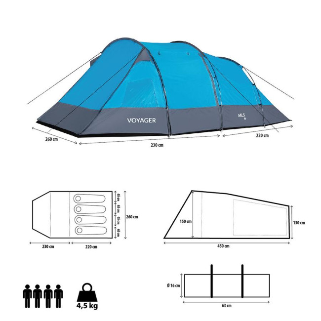 Кемпинговая палатка NILS CAMP VOYAGER NC3027